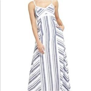 Athleta Linen Stripe Moorea Maxi Dress Size 6